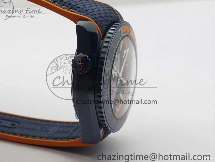 0316 Planet Ocean 45.5mm Big Blue Real Ceramic VSF 1:1 Best Edition on Blue Rubber Strap A8906 Super Clone Unique 7896